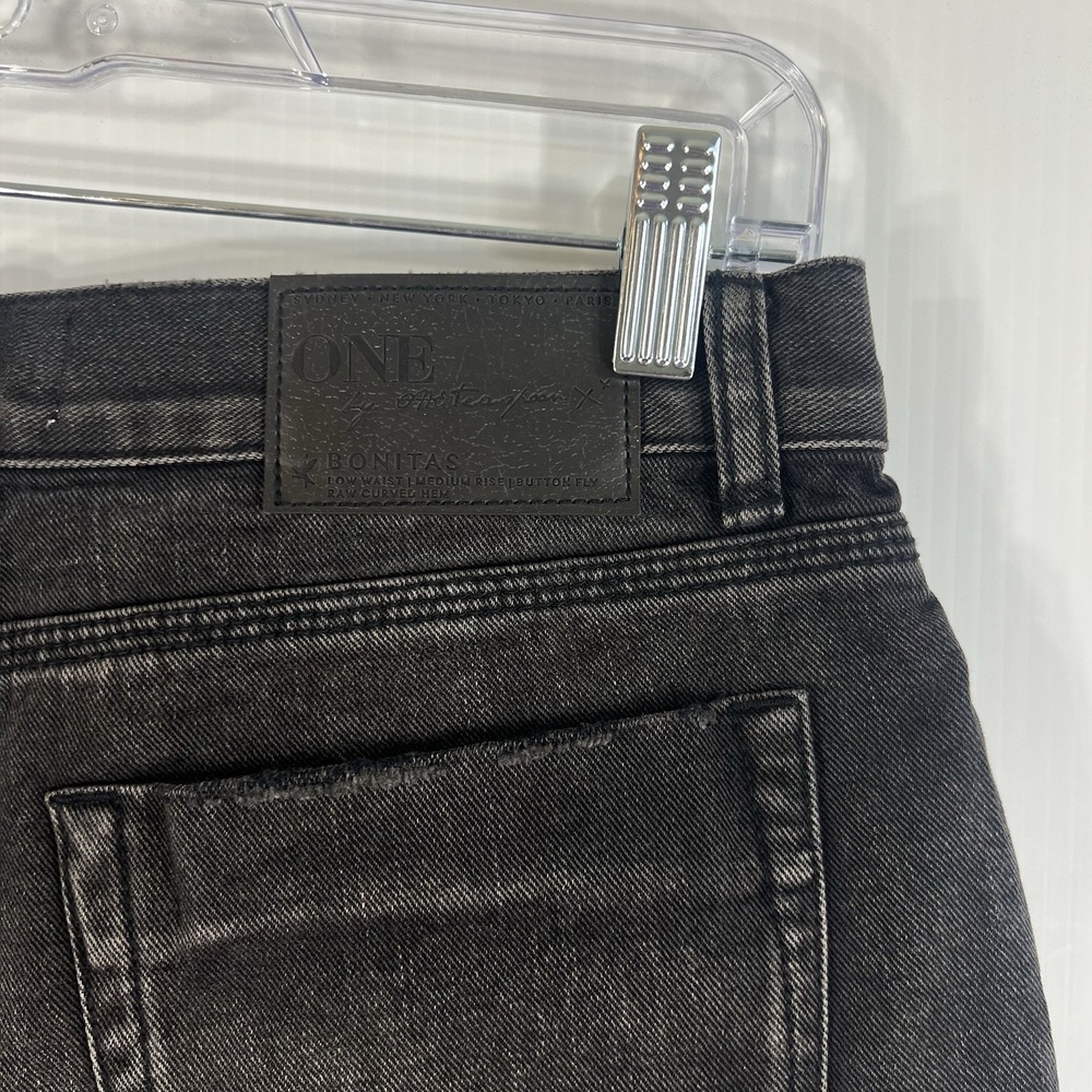One Teaspoon Bonita Low Waist Shorts Size 23 Black Double Bass Frayed NEW - Picture 4 of 9
